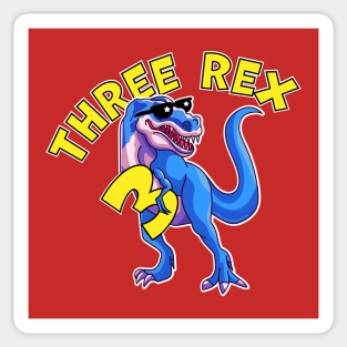 Three Rex 3rd Birthday Funny Dinosaur Trex Sticker